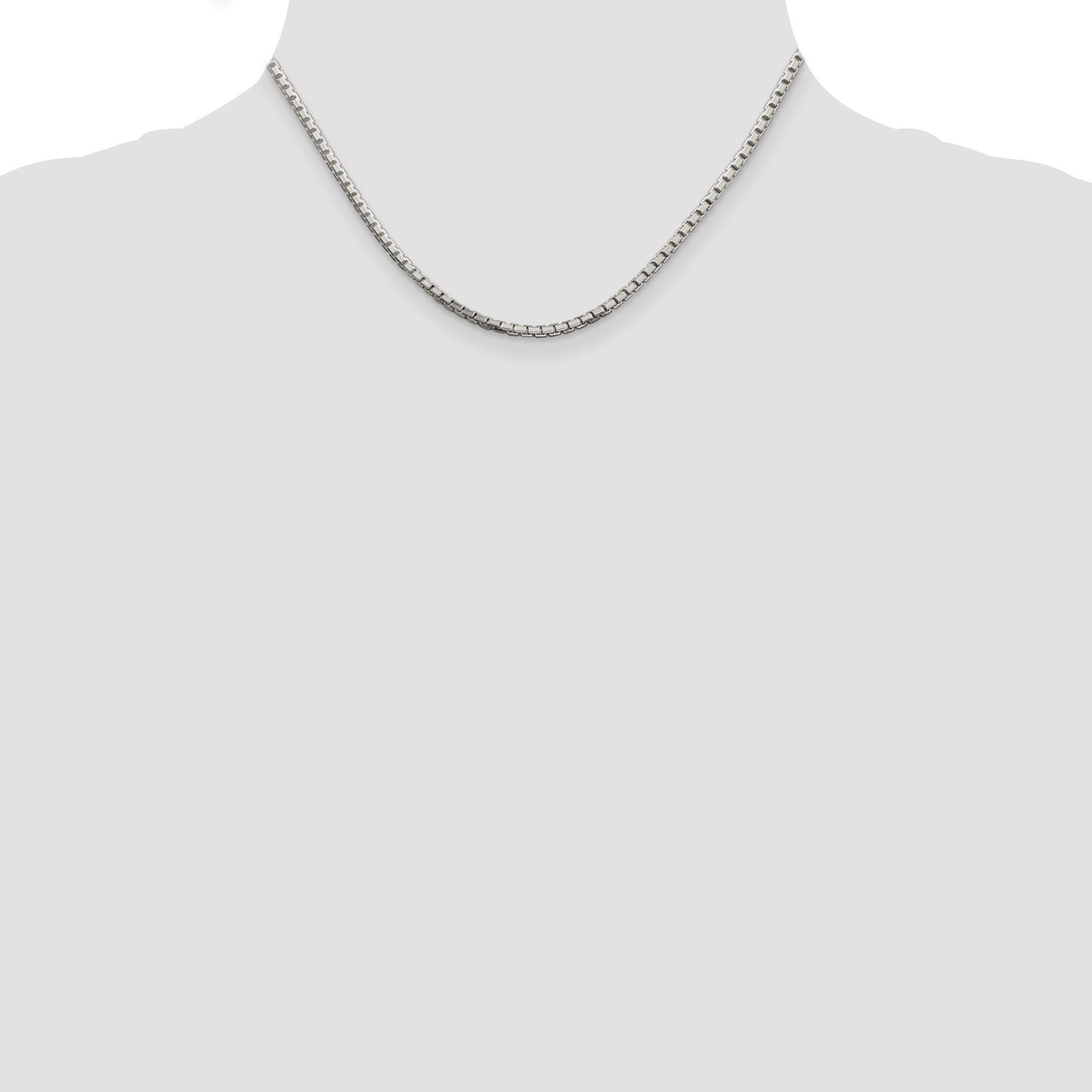 Sterling Silver 2.5mm 8 Sided Box Chain