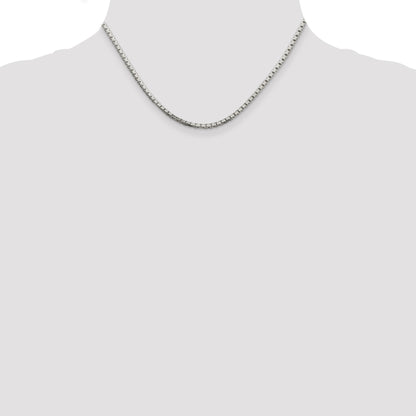 Sterling Silver 2.5mm 8 Sided Box Chain