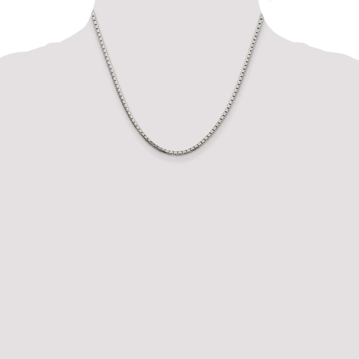 Sterling Silver 2.5mm 8 Sided Box Chain