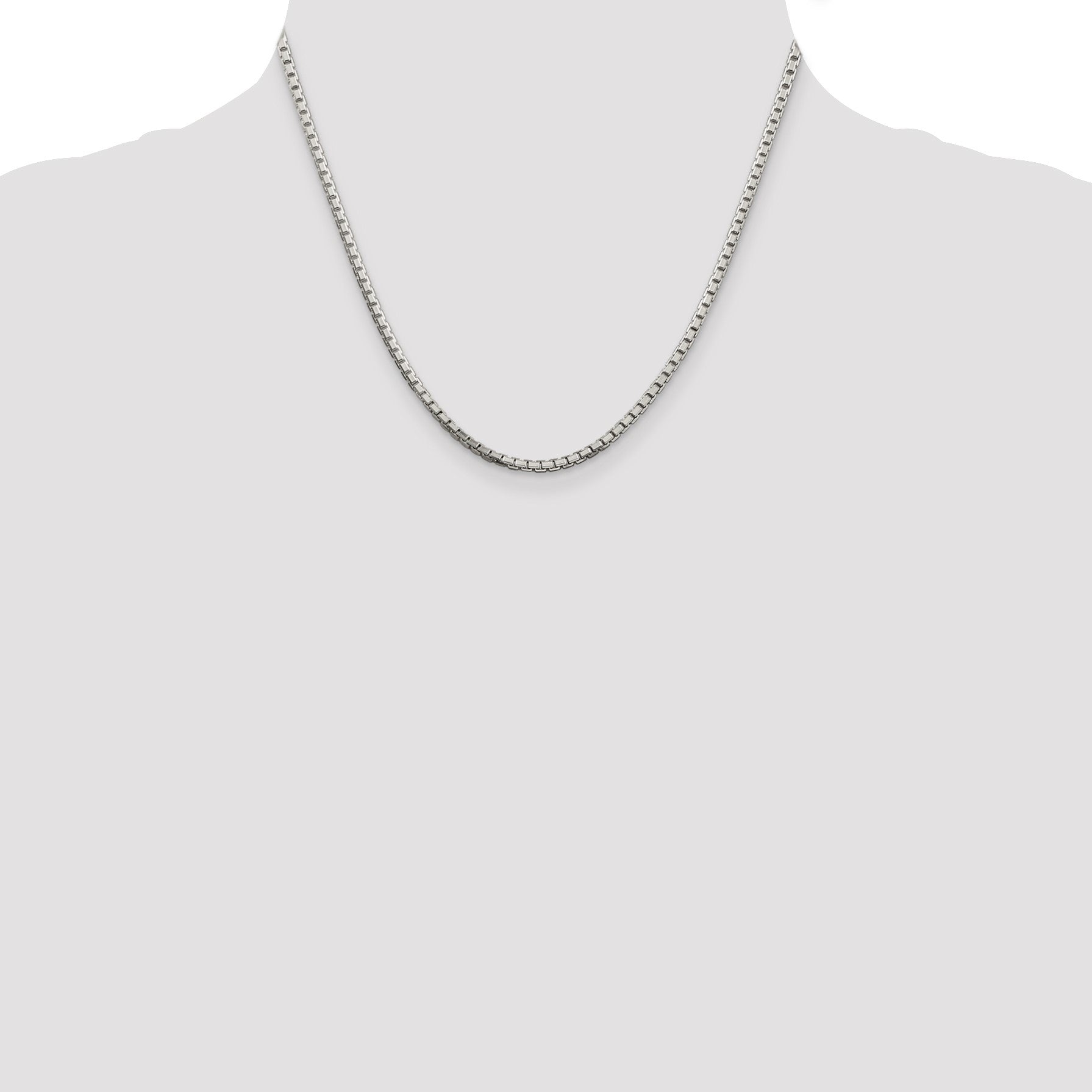 Sterling Silver 2.5mm 8 Sided Box Chain