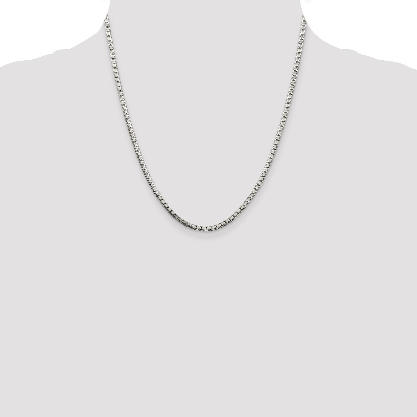 Sterling Silver 2.5mm 8 Sided Box Chain