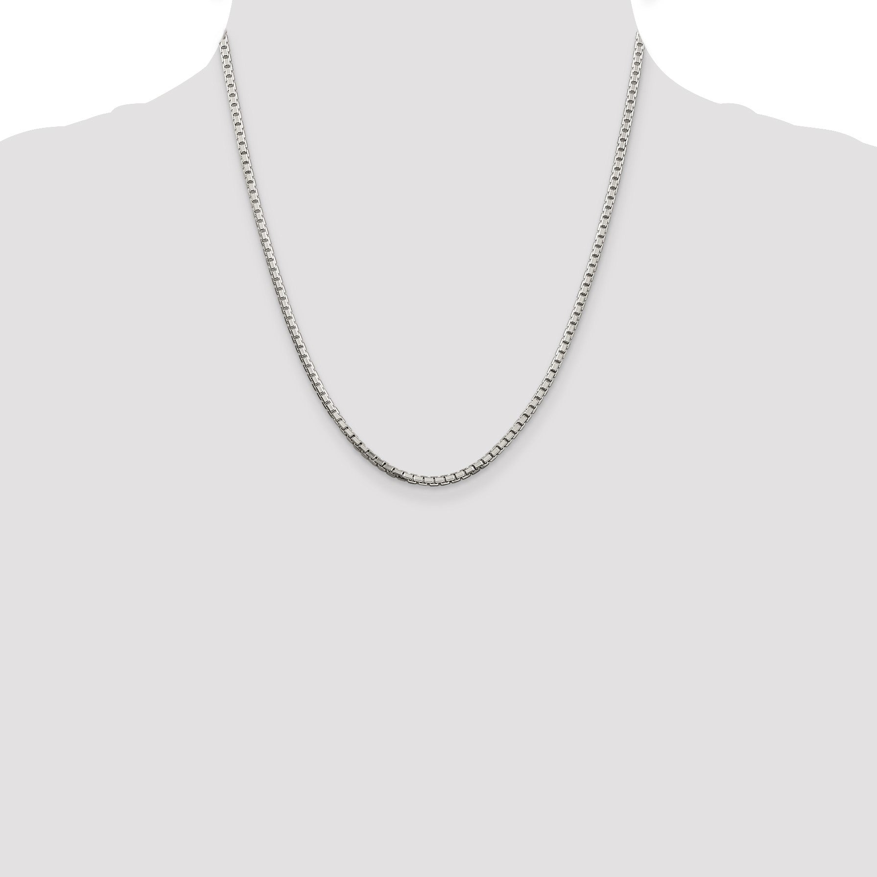 Sterling Silver 2.5mm 8 Sided Box Chain