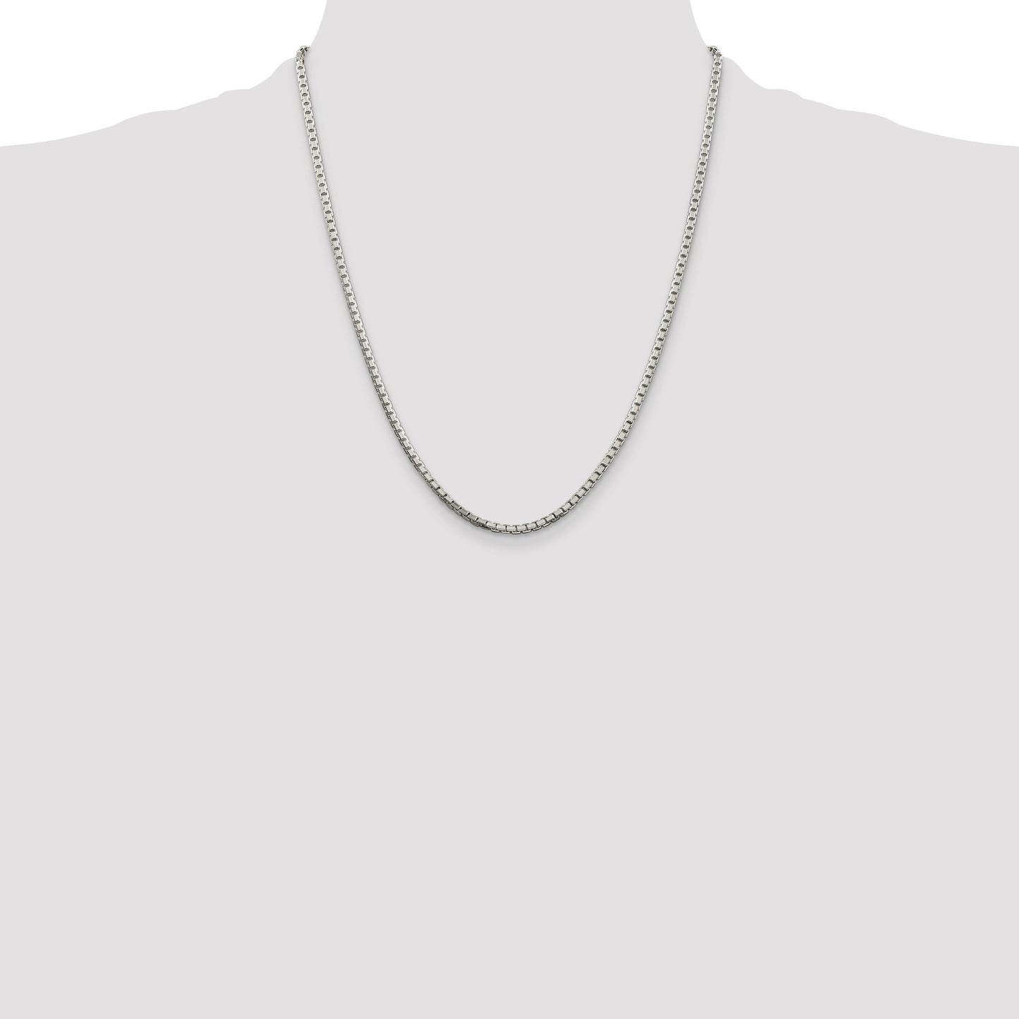 Sterling Silver 2.5mm 8 Sided Box Chain