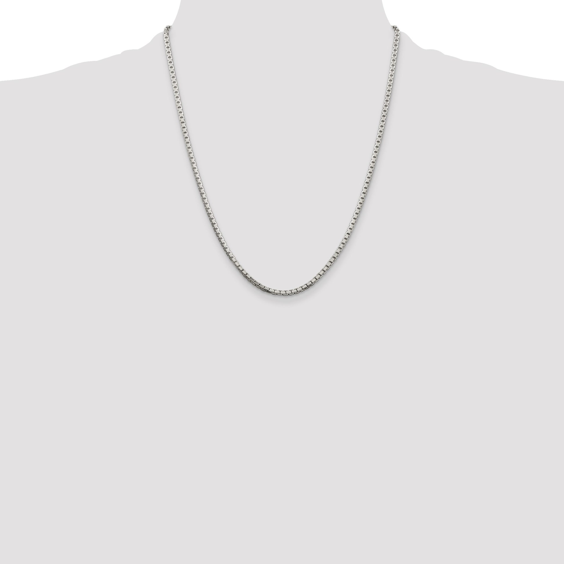 Sterling Silver 2.5mm 8 Sided Box Chain