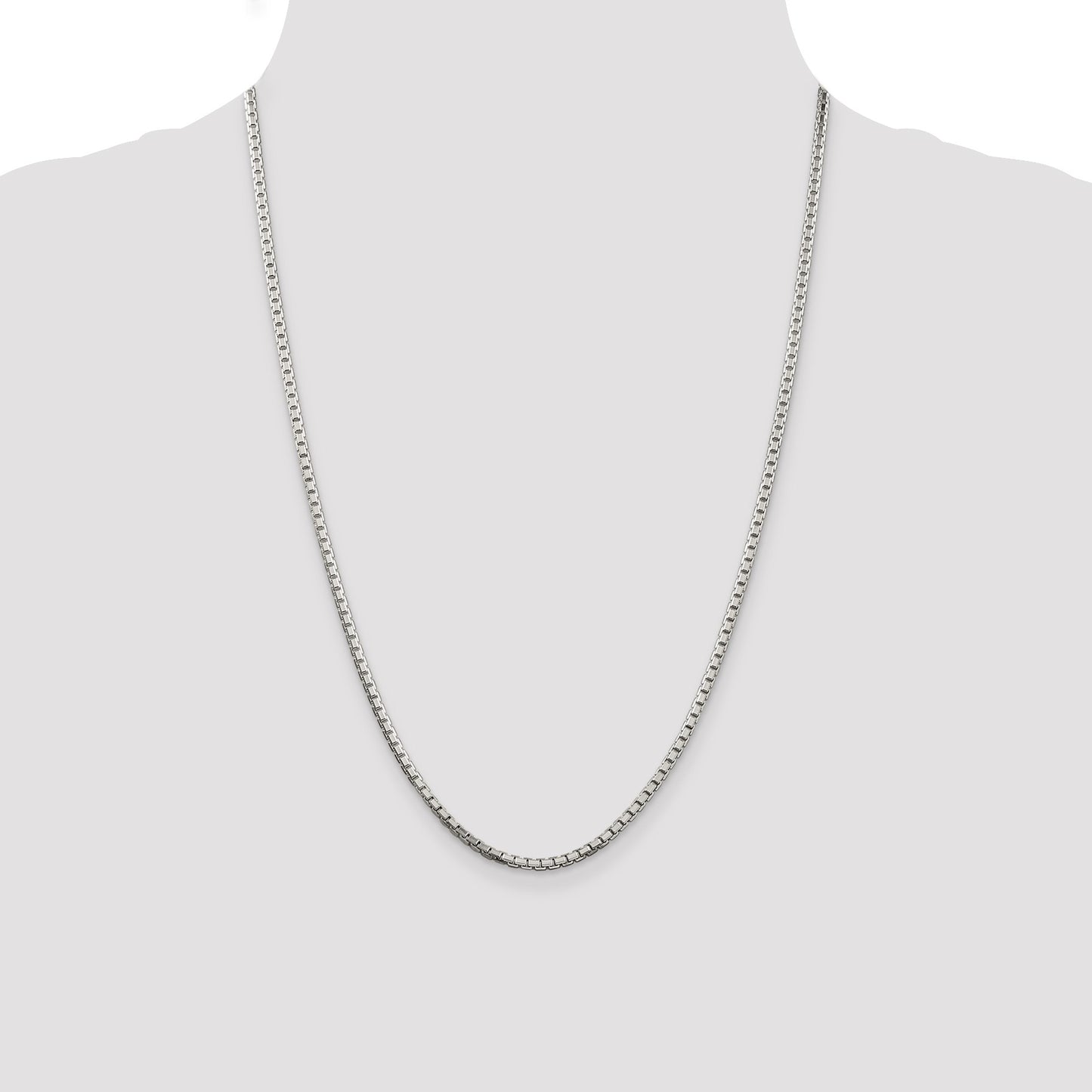 Sterling Silver 2.5mm 8 Sided Box Chain