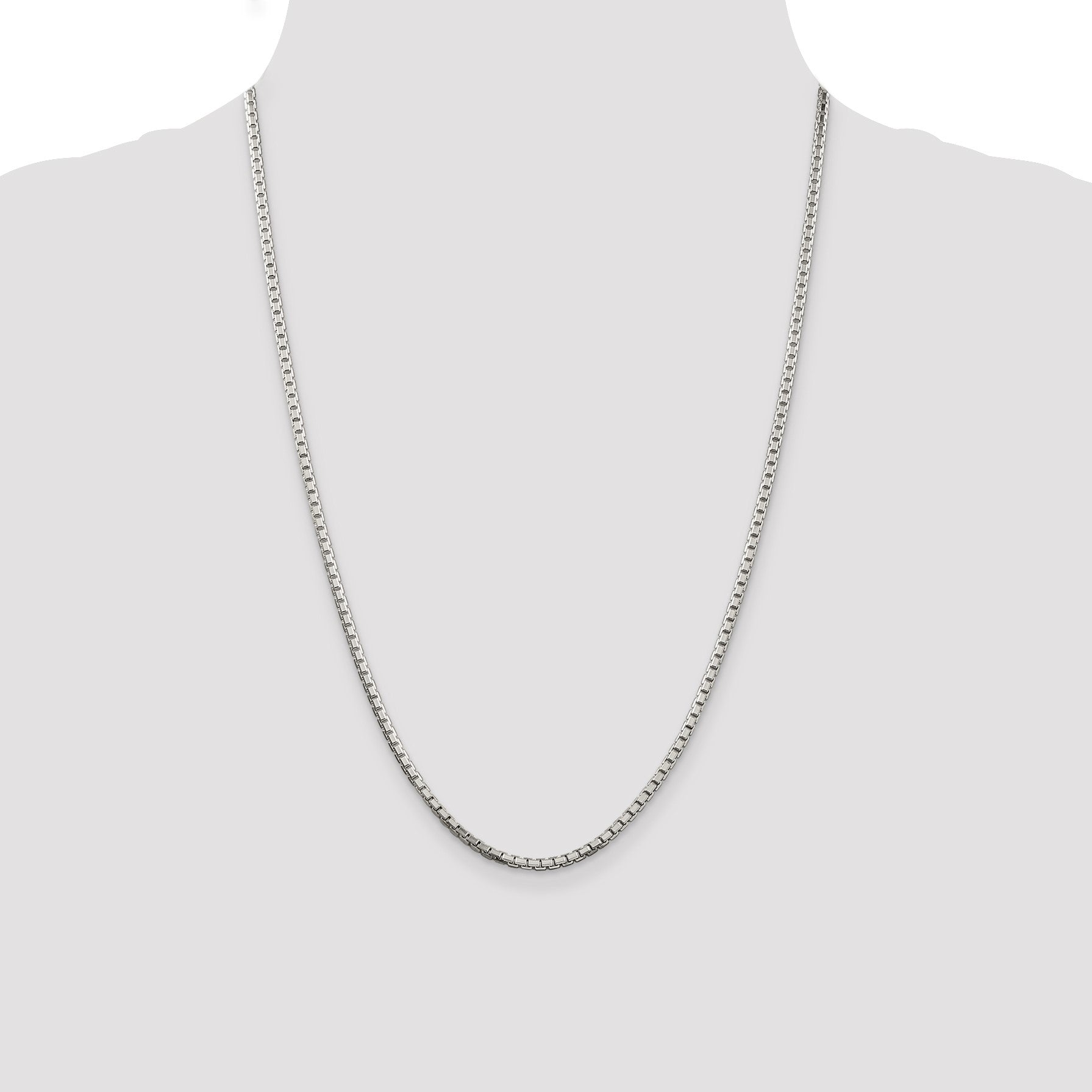Sterling Silver 2.5mm 8 Sided Box Chain