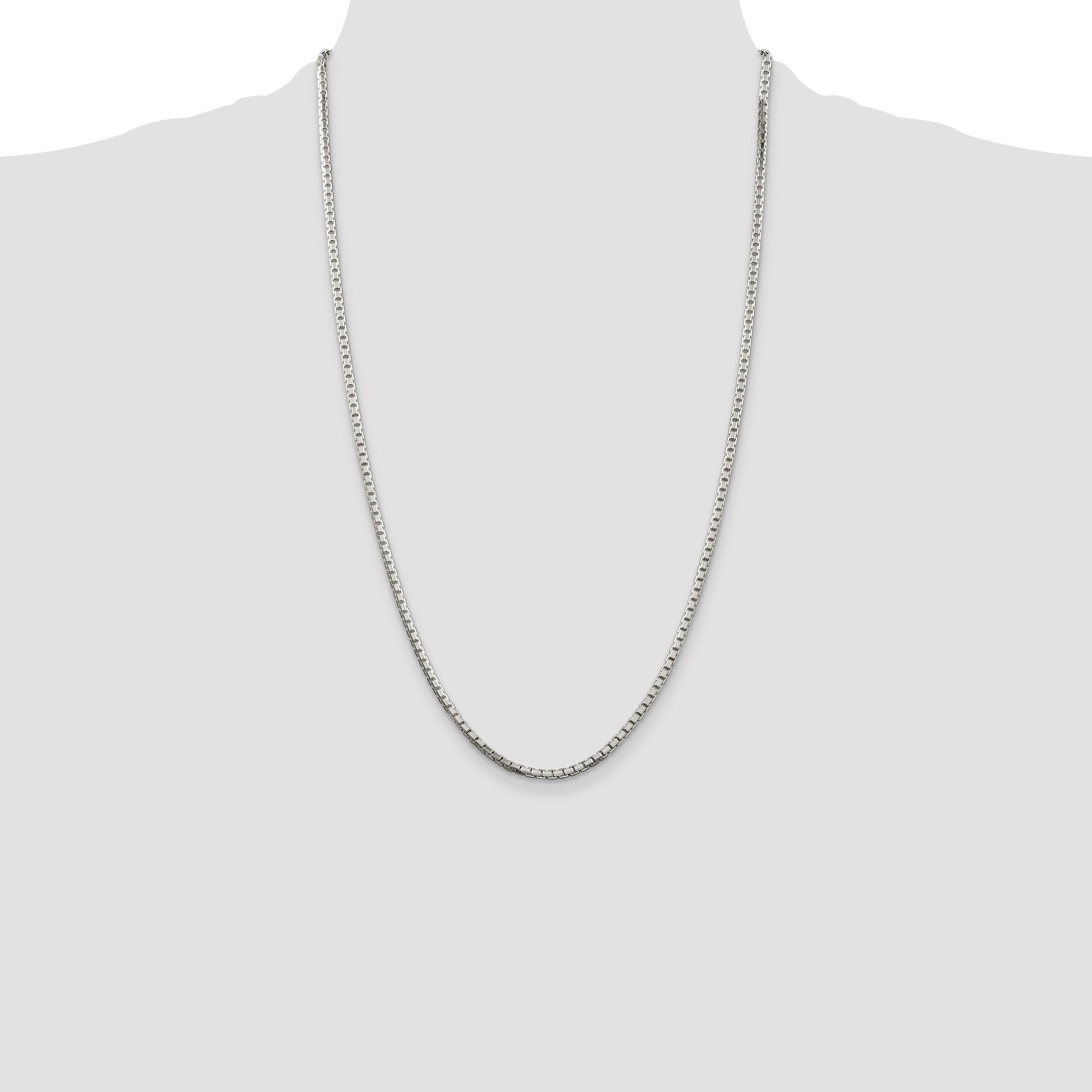 Sterling Silver 2.5mm 8 Sided Box Chain