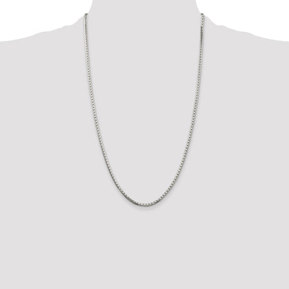 Sterling Silver 2.5mm 8 Sided Box Chain