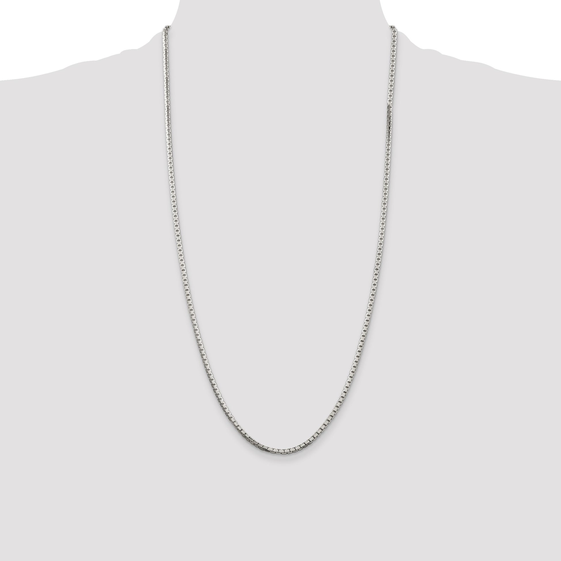 Sterling Silver 2.5mm 8 Sided Box Chain