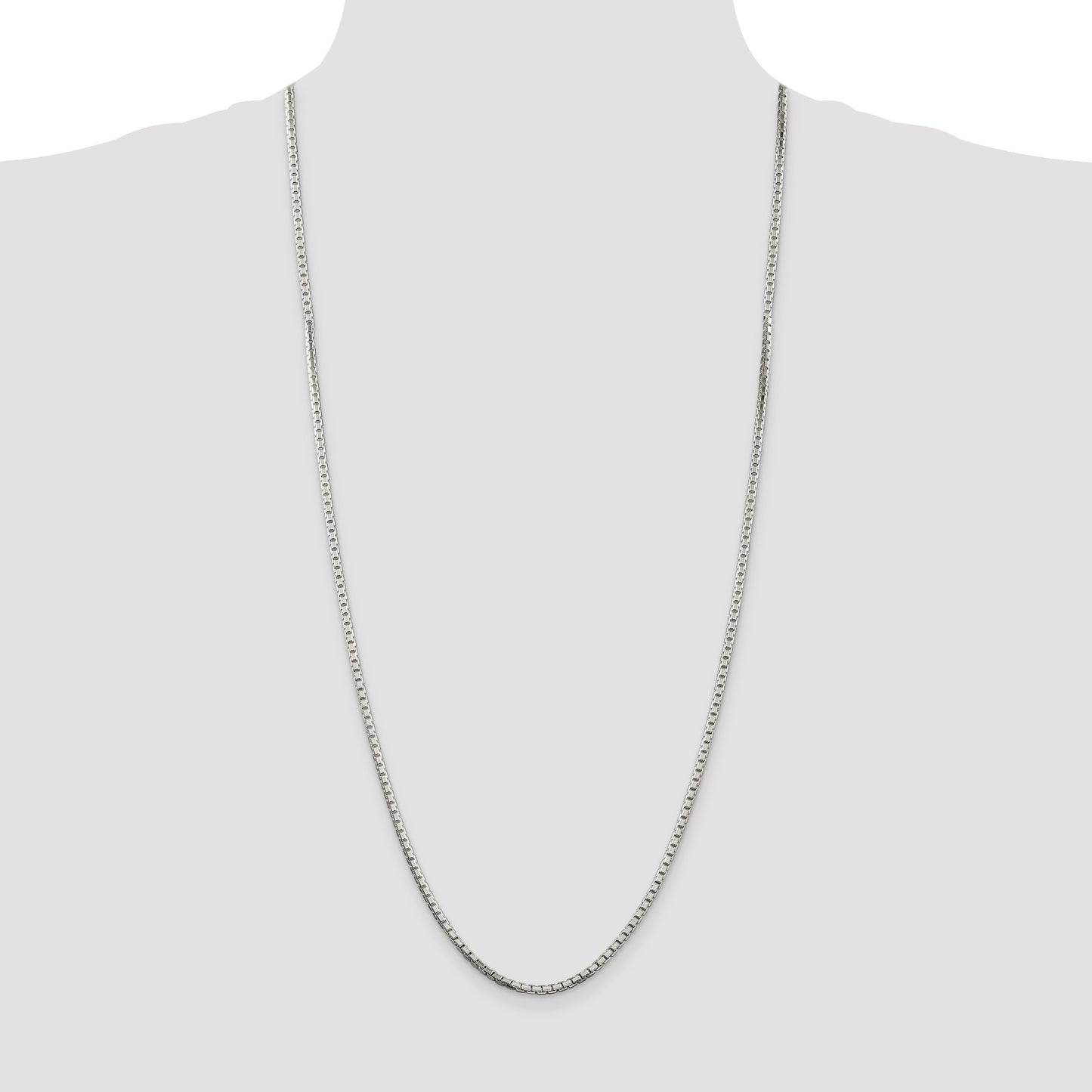 Sterling Silver 2.5mm 8 Sided Box Chain