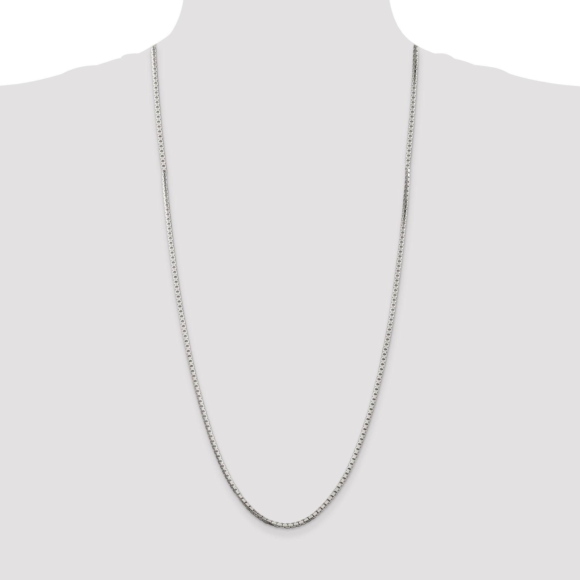 Sterling Silver 2.5mm 8 Sided Box Chain
