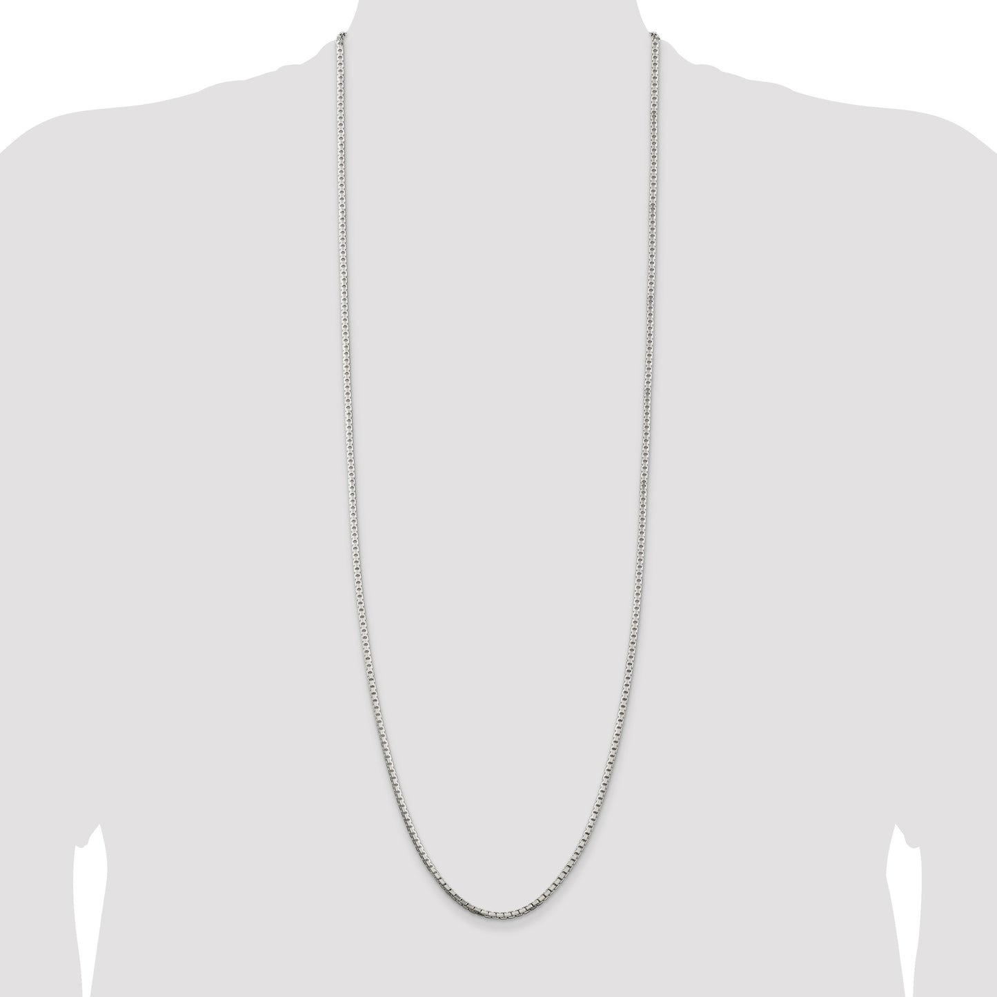 Sterling Silver 2.5mm 8 Sided Box Chain