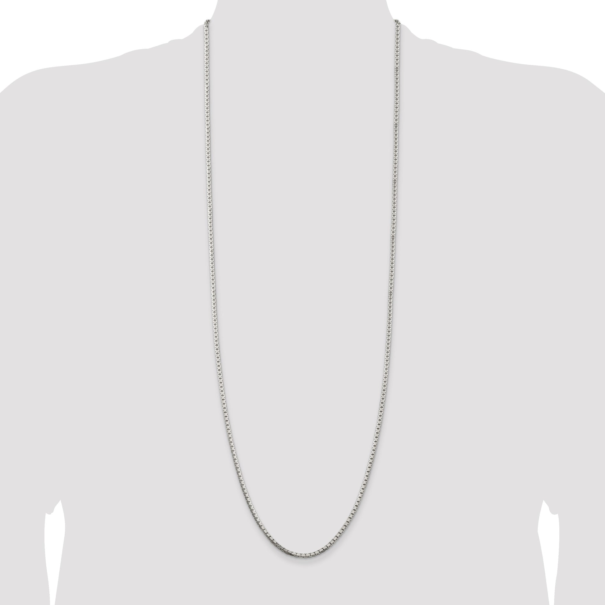 Sterling Silver 2.5mm 8 Sided Box Chain
