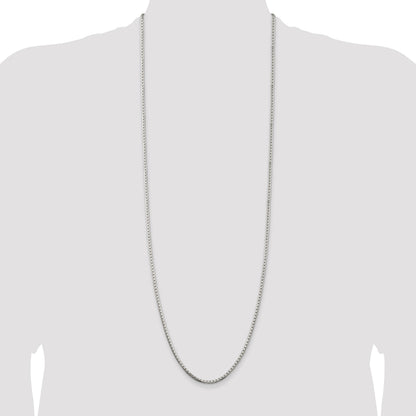 Sterling Silver 2.5mm 8 Sided Box Chain