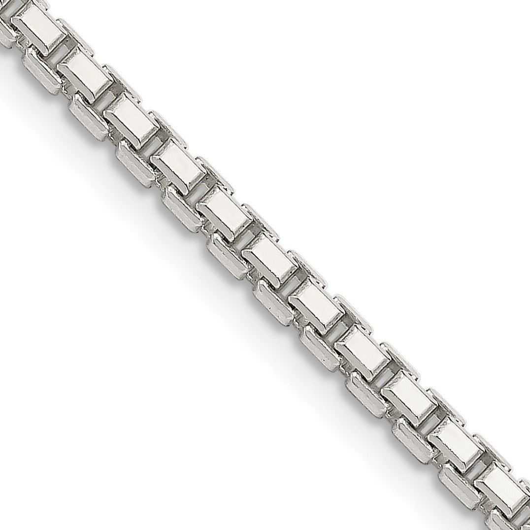 Sterling Silver 2.5mm 8 Sided Box Chain