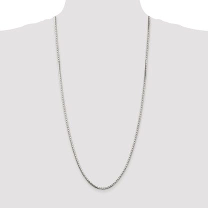 Sterling Silver Rhodium-plated 2.5mm 8 Sided Box Chain