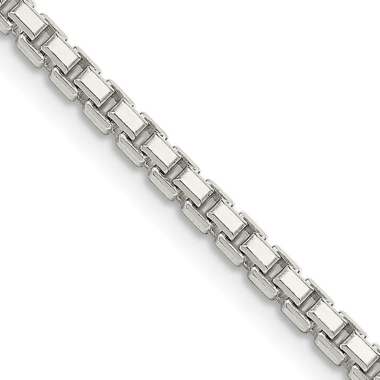 Sterling Silver 2.5mm 8 Sided Box Chain