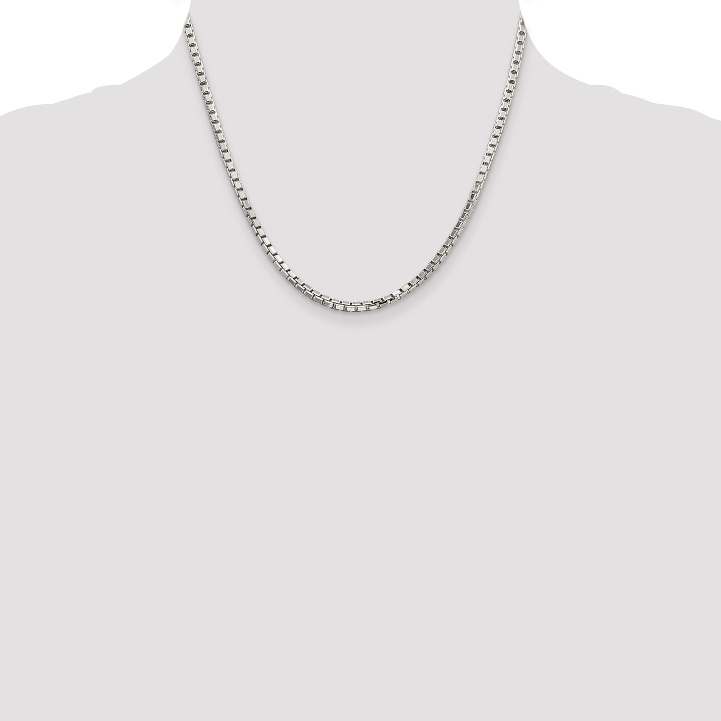 Sterling Silver 2.9mm 8 Sided Box Chain