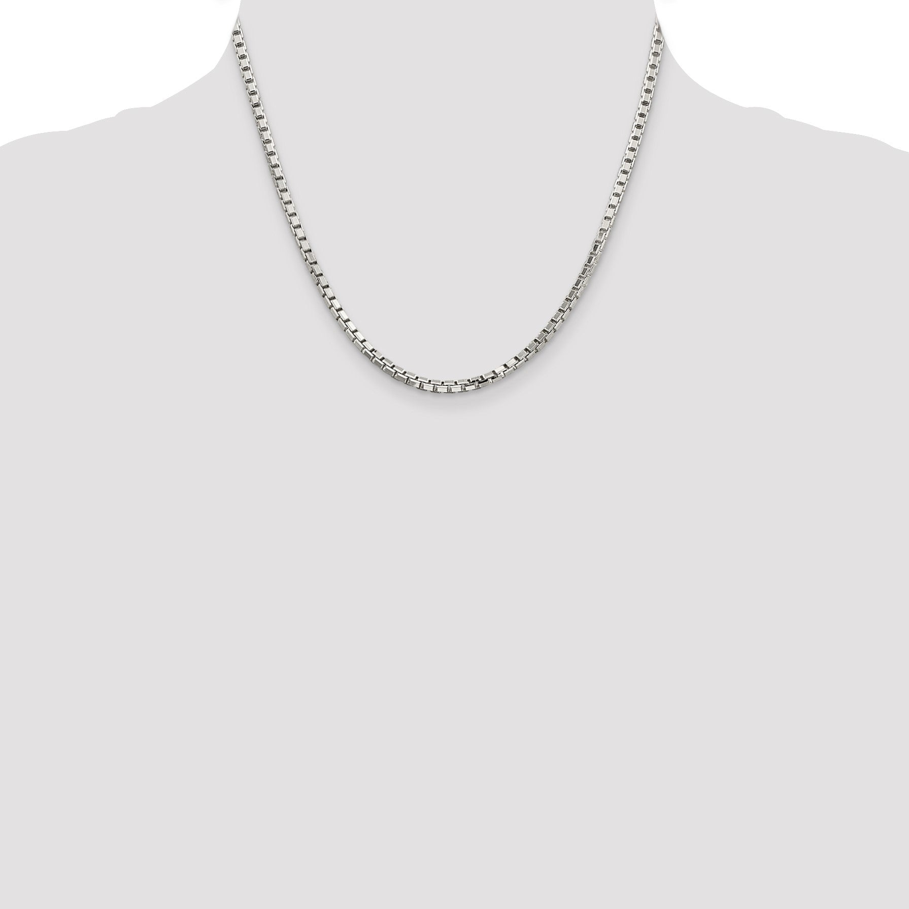 Sterling Silver 2.9mm 8 Sided Box Chain