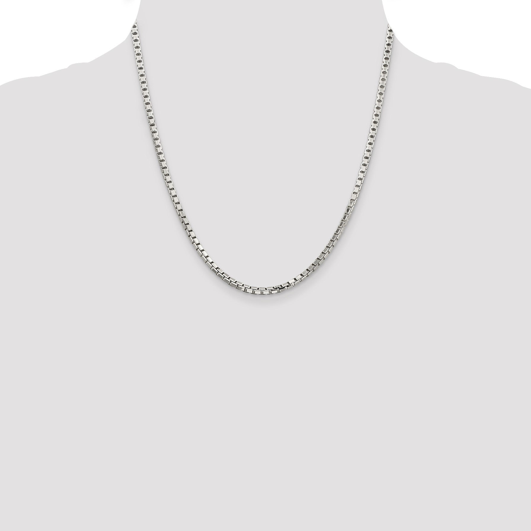 Sterling Silver 2.9mm 8 Sided Box Chain
