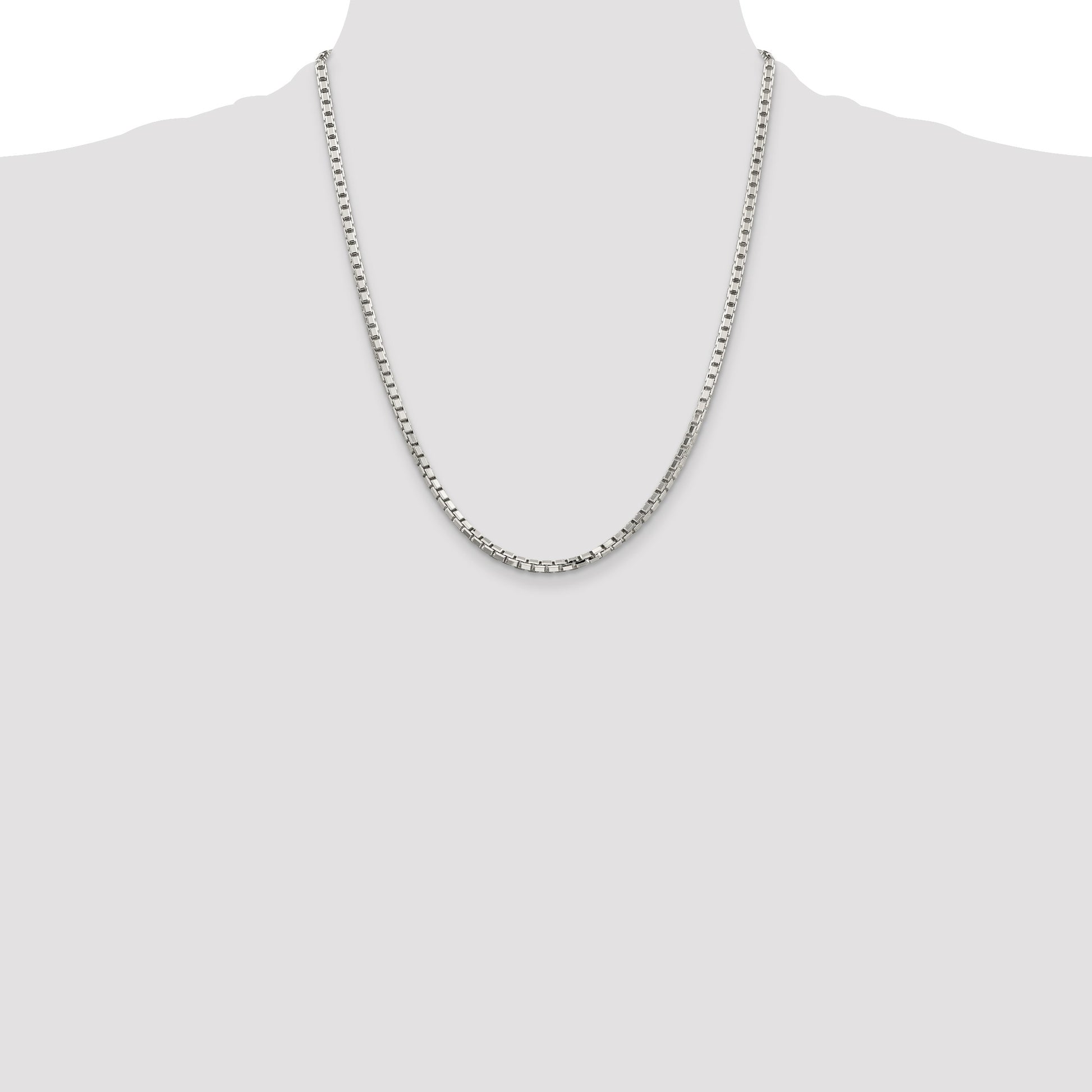Sterling Silver 2.9mm 8 Sided Box Chain