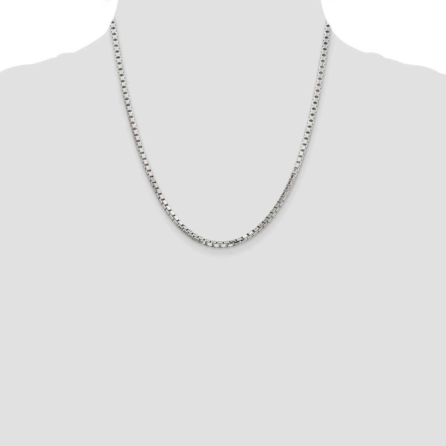 Sterling Silver 2.9mm 8 Sided Box Chain