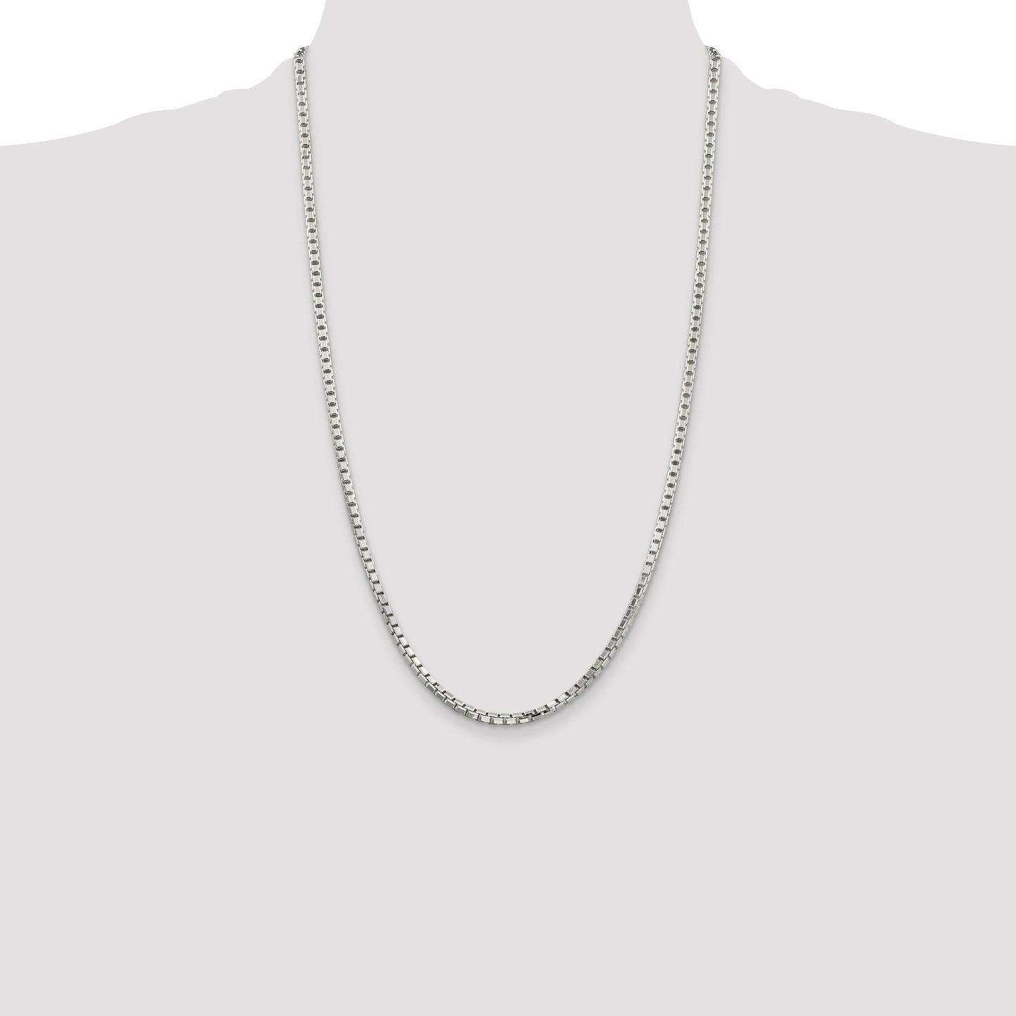 Sterling Silver 2.9mm 8 Sided Box Chain