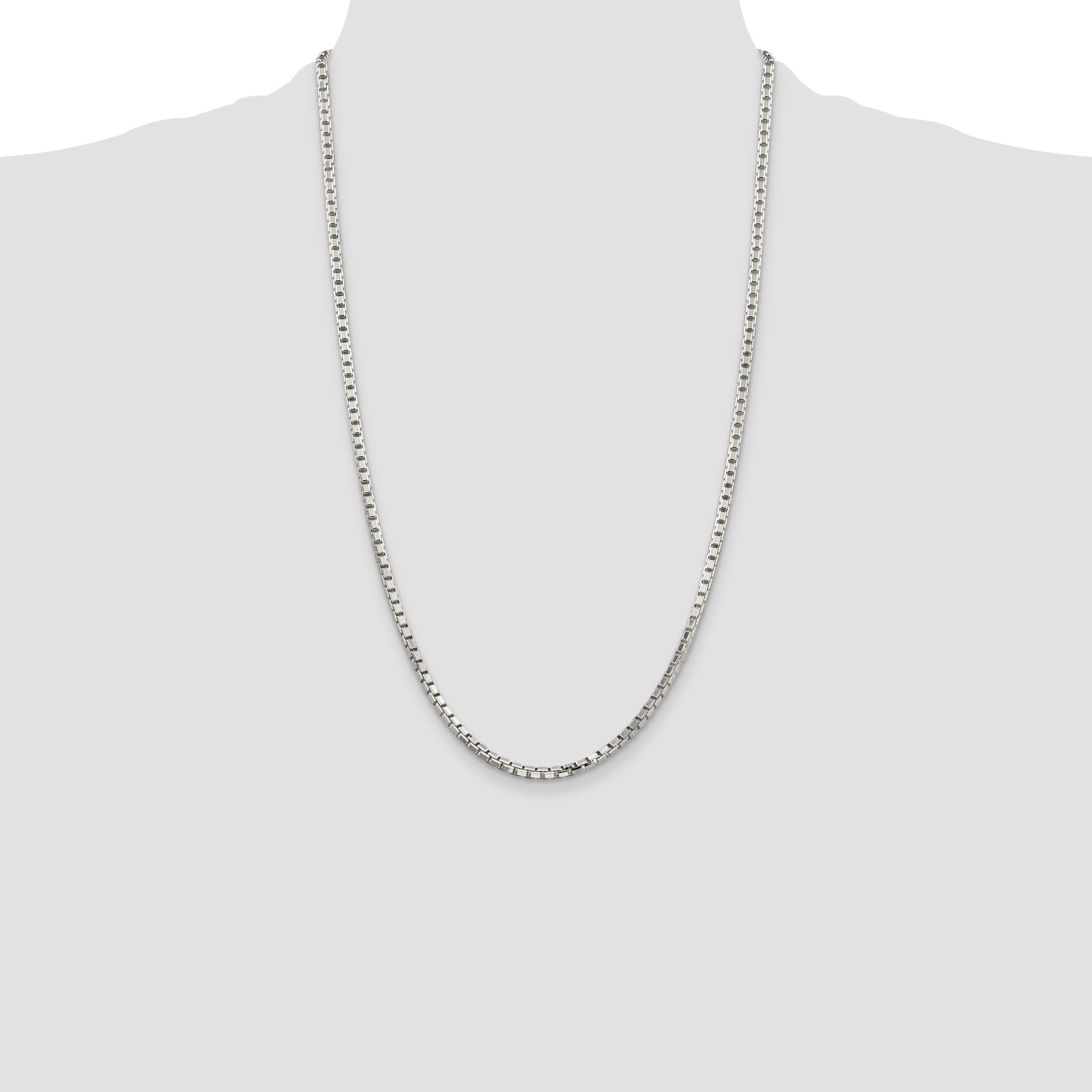 Sterling Silver 2.9mm 8 Sided Box Chain