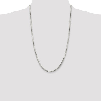 Sterling Silver 2.9mm 8 Sided Box Chain