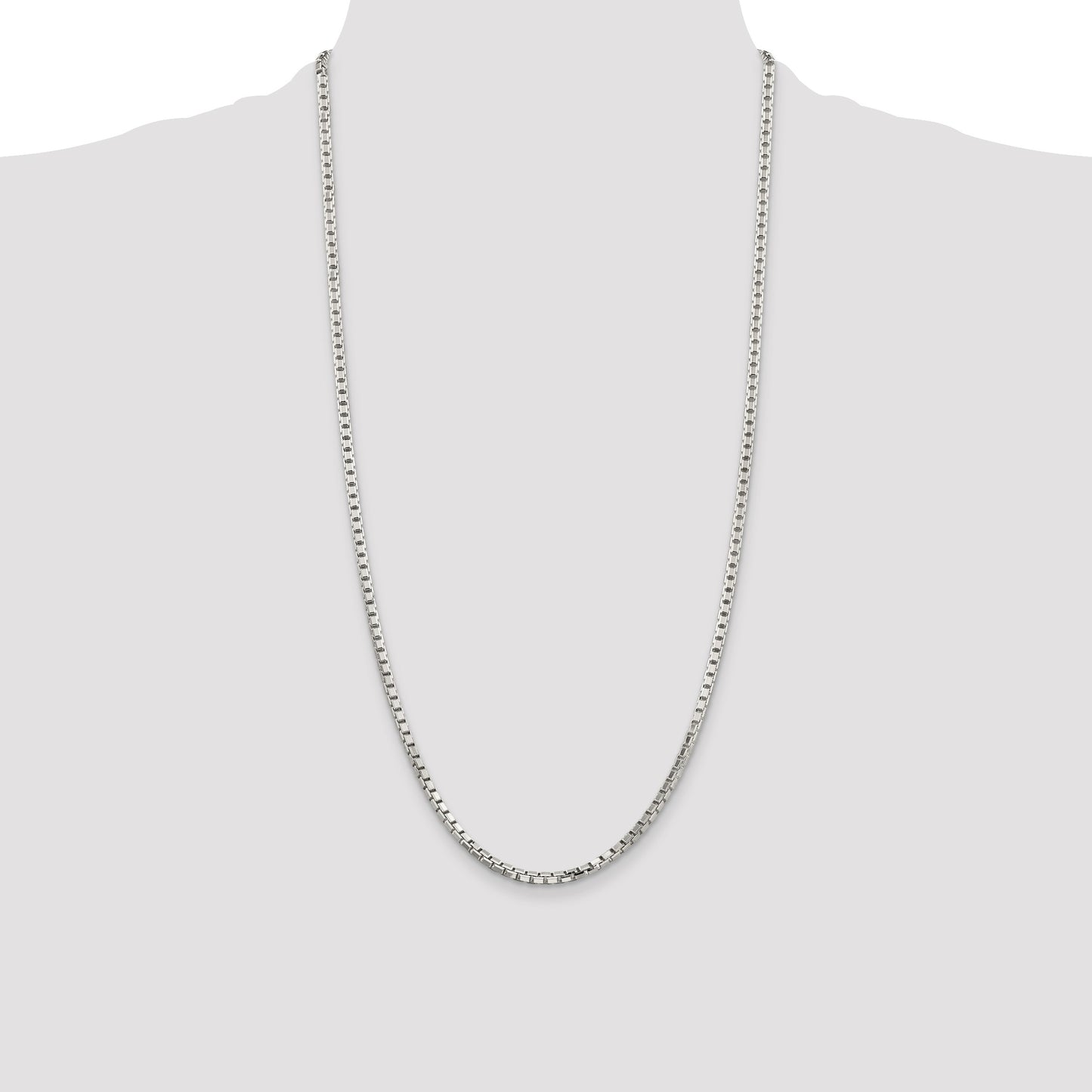 Sterling Silver 2.9mm 8 Sided Box Chain