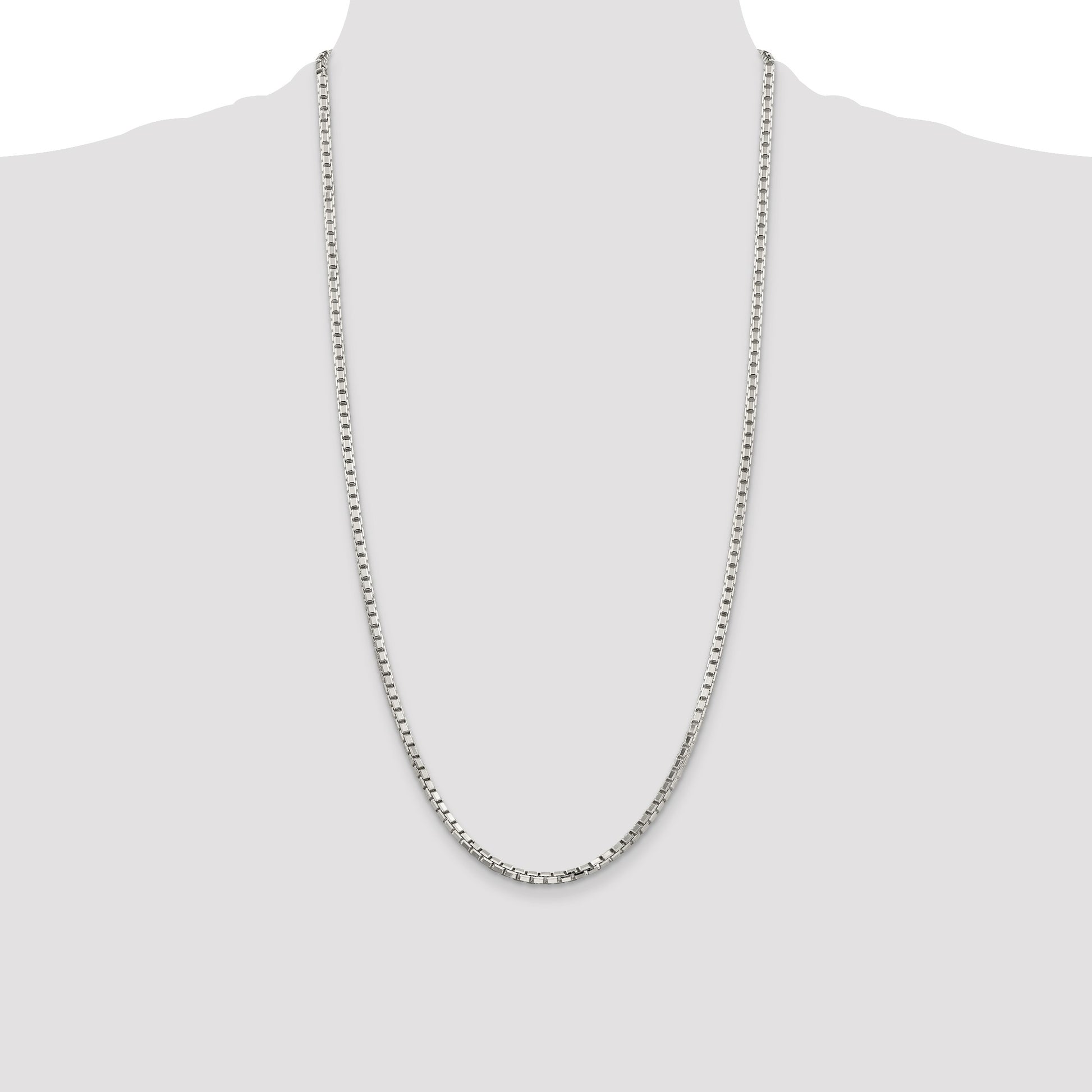 Sterling Silver 2.9mm 8 Sided Box Chain