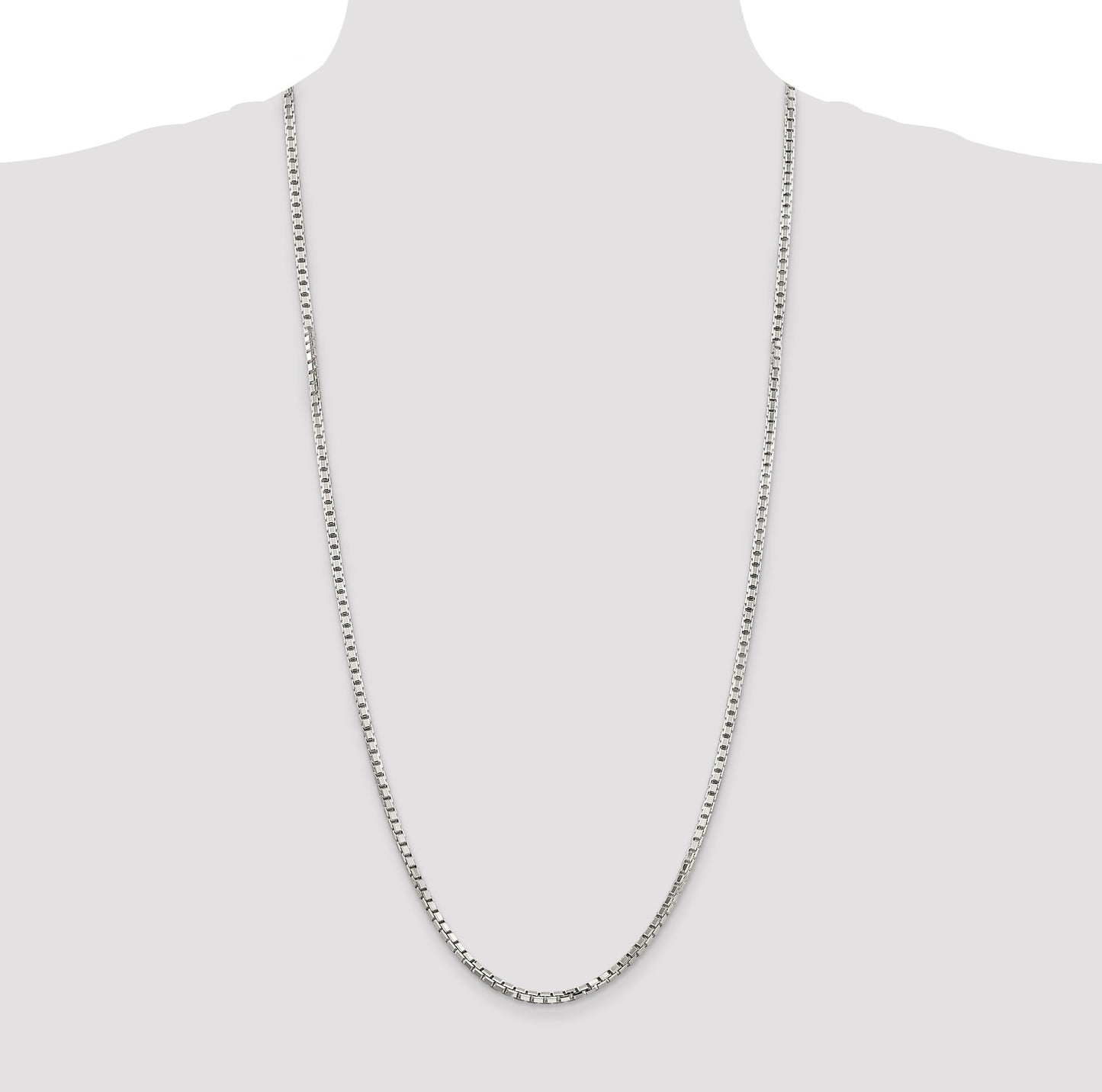 Sterling Silver 2.9mm 8 Sided Box Chain