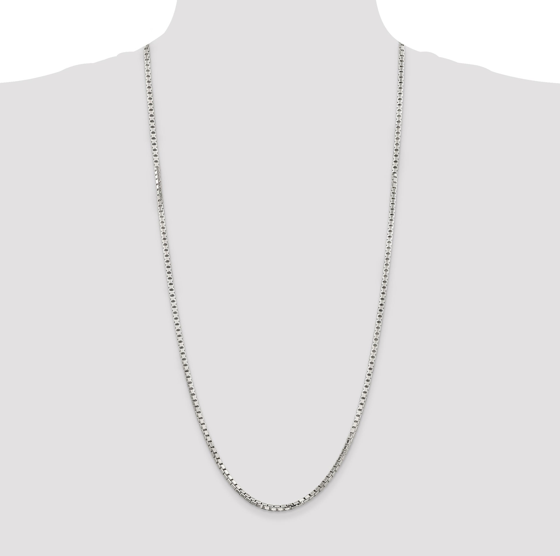 Sterling Silver 2.9mm 8 Sided Box Chain