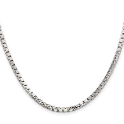Sterling Silver Rhodium-plated 2.9mm 8 Sided Box Chain