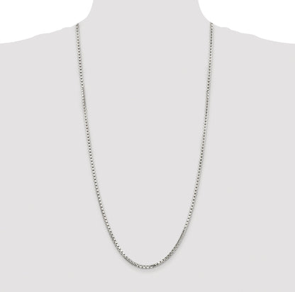 Sterling Silver Rhodium-plated 2.9mm 8 Sided Box Chain