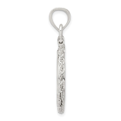 Wideband Distinguished Coin Jewelry Sterling Silver Polished Rope 19.1 x 1.5mm $0.01 Screw Top Coin Bezel Pendant