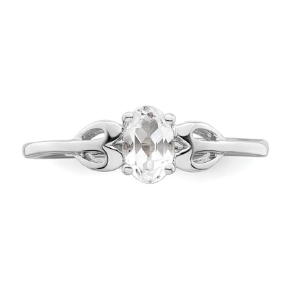 Sterling Silver Rhodium-plated White Topaz Ring