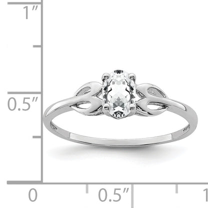 Sterling Silver Rhodium-plated White Topaz Ring