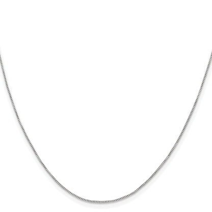 Sterling Silver Rhodium-plated .6mm Box Chain w/2in ext.