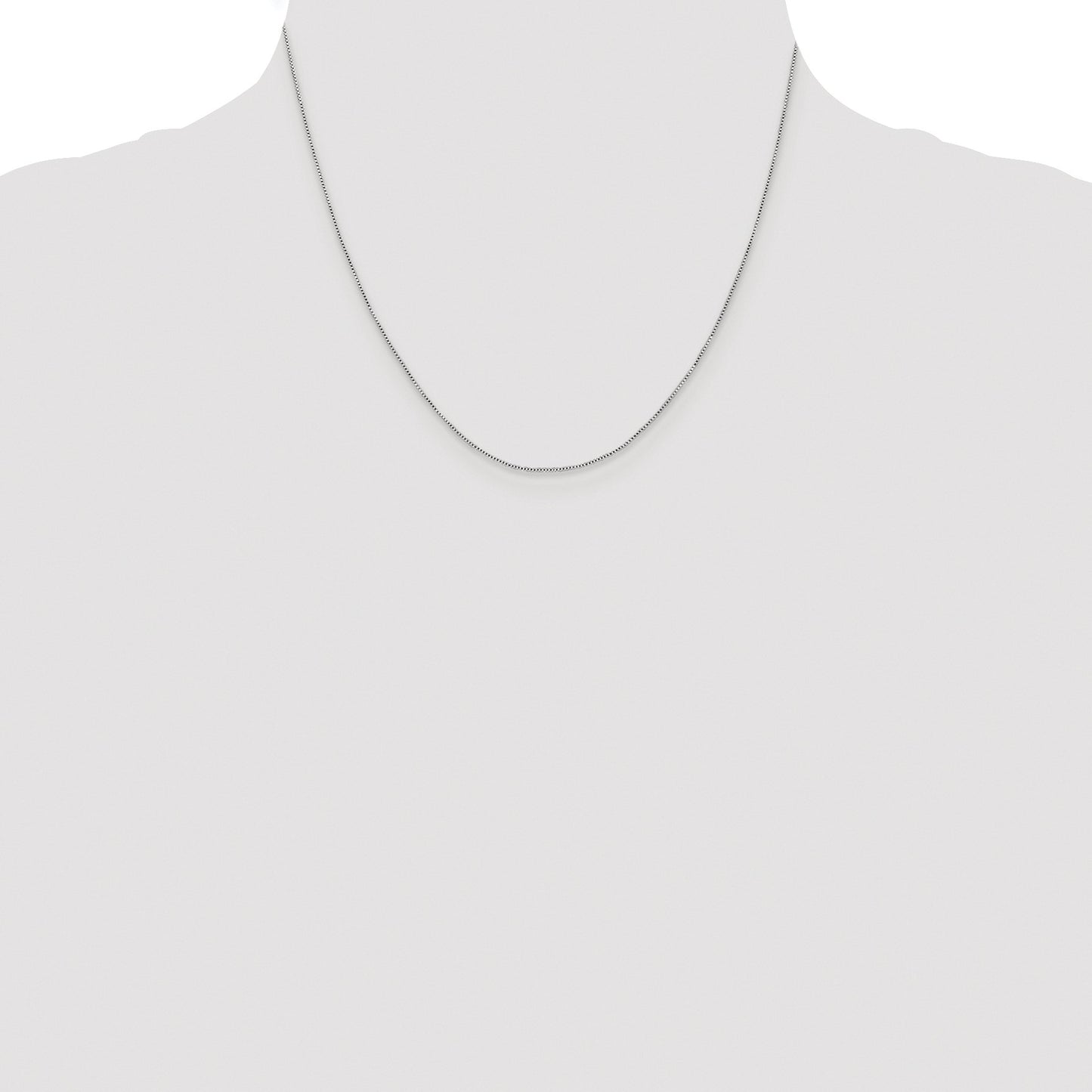Sterling Silver Rhodium-plated .6mm Box Chain