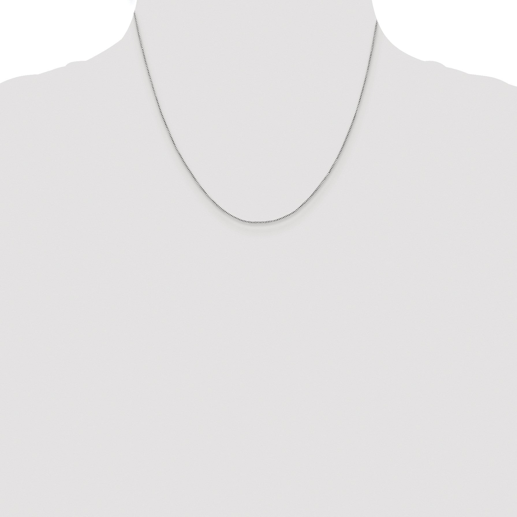 Sterling Silver Rhodium-plated .6mm Box Chain