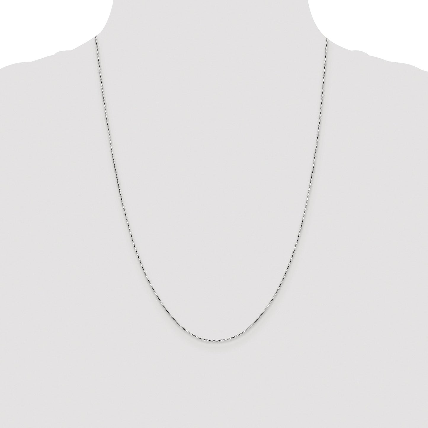 Sterling Silver Rhodium-plated .6mm Box Chain