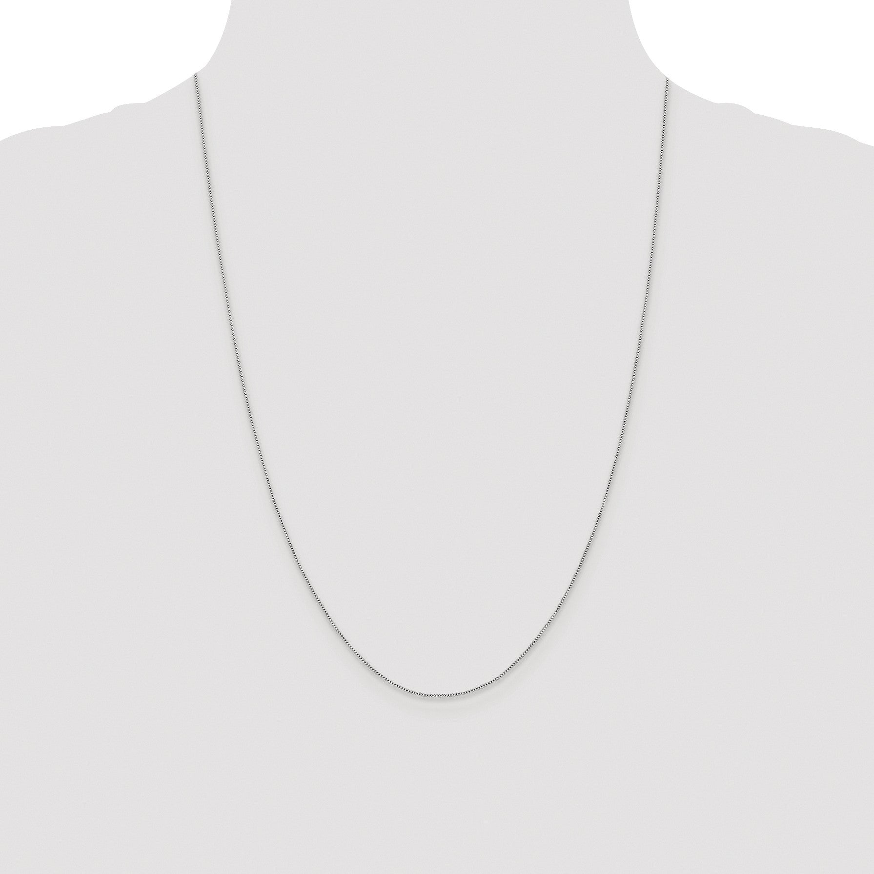 Sterling Silver Rhodium-plated .6mm Box Chain