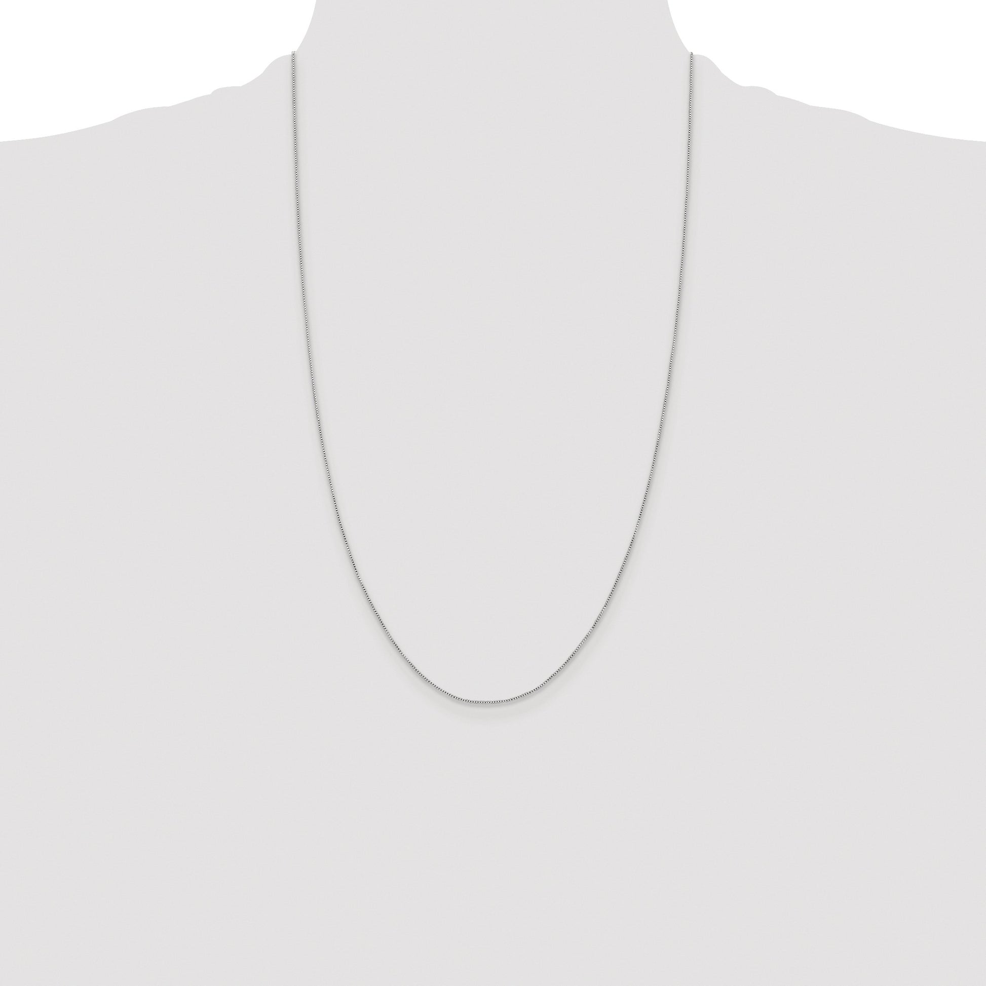 Sterling Silver Rhodium-plated .6mm Box Chain