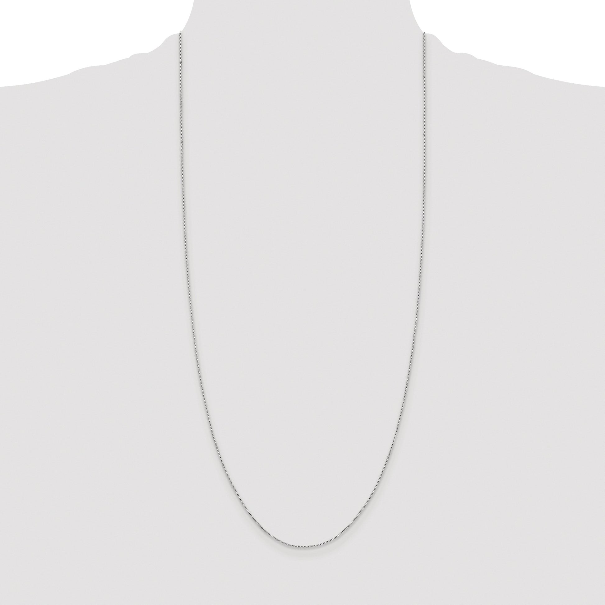 Sterling Silver Rhodium-plated .6mm Box Chain