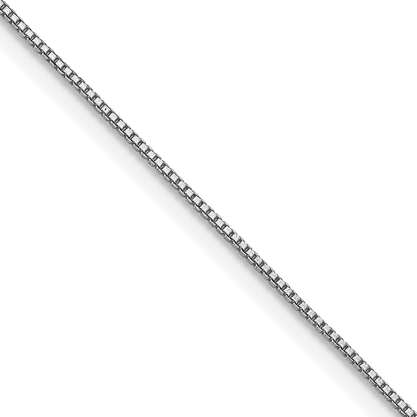 Sterling Silver Rhodium-plated .6mm Box Chain w/2in ext.
