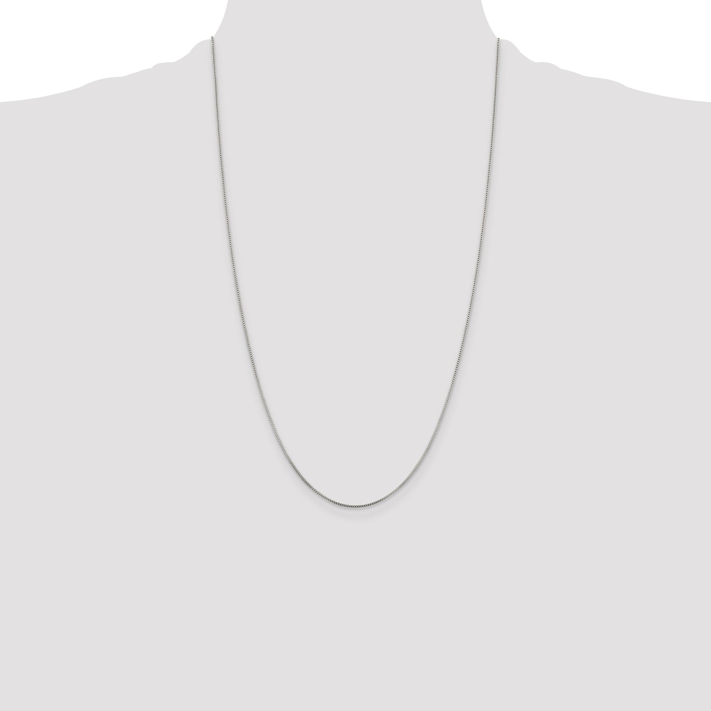 Sterling Silver Rhodium-plated .8mm Box Chain
