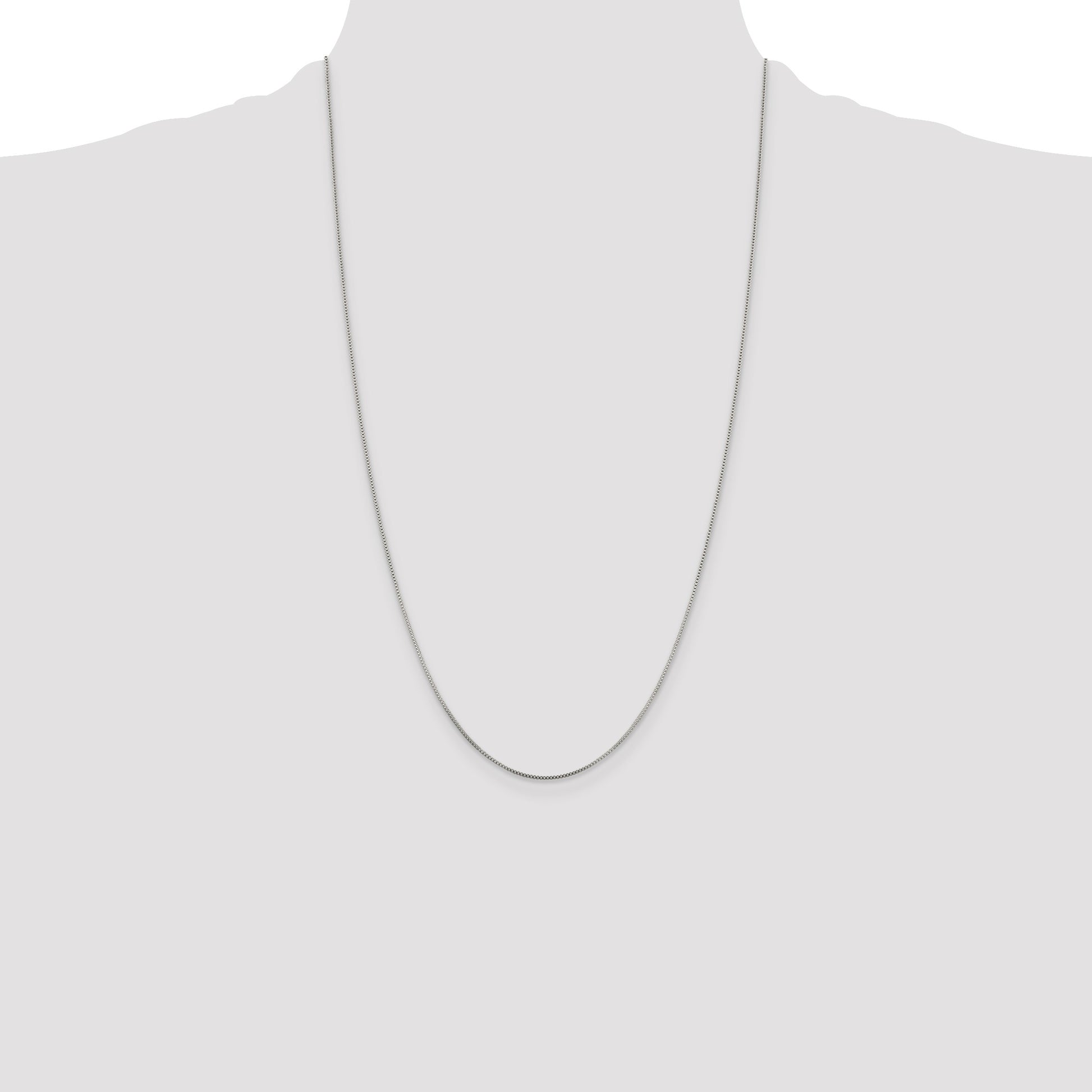 Sterling Silver Rhodium-plated .8mm Box Chain