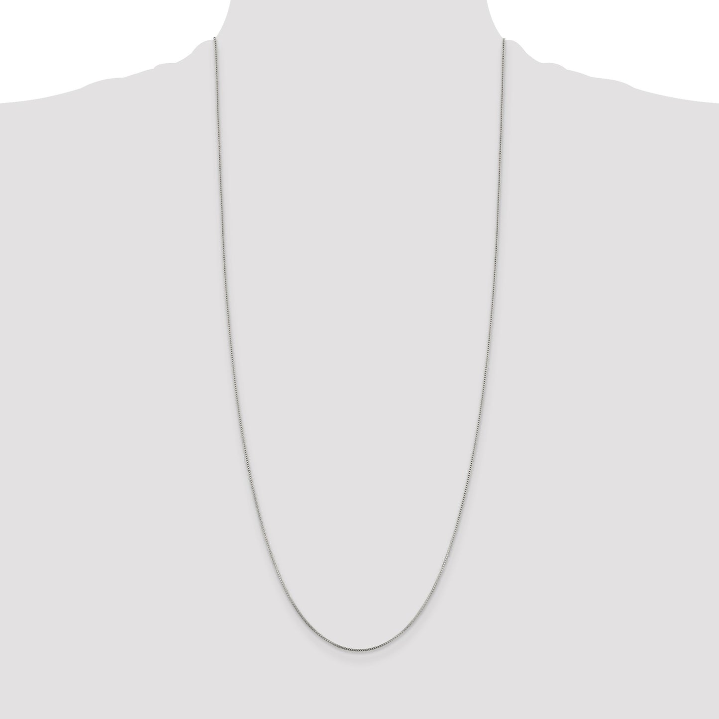 Sterling Silver Rhodium-plated .8mm Box Chain
