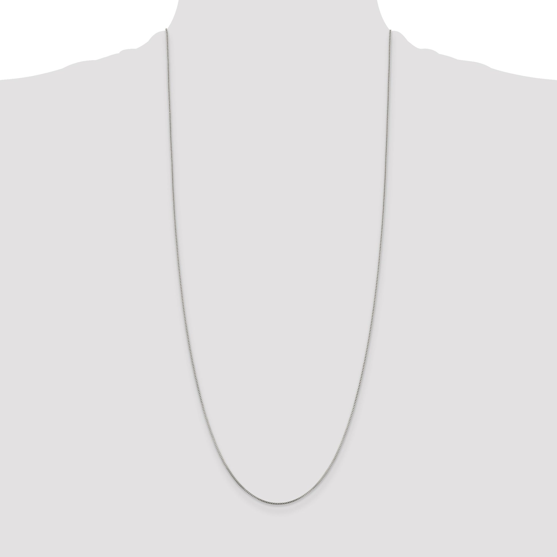 Sterling Silver Rhodium-plated .8mm Box Chain